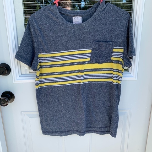 Alpha Beta navy with yellow/white‎ strips medium - Picture 1 of 2
